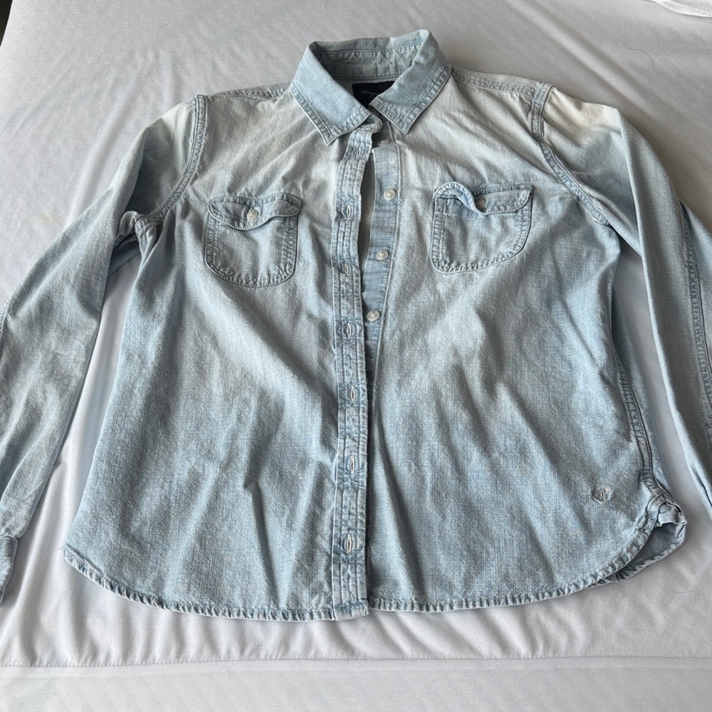 AEO Light Blue Denim Top